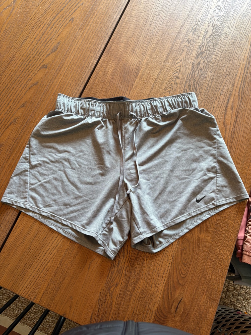 Nike Women’s Light Gray and Black Athletic Shorts